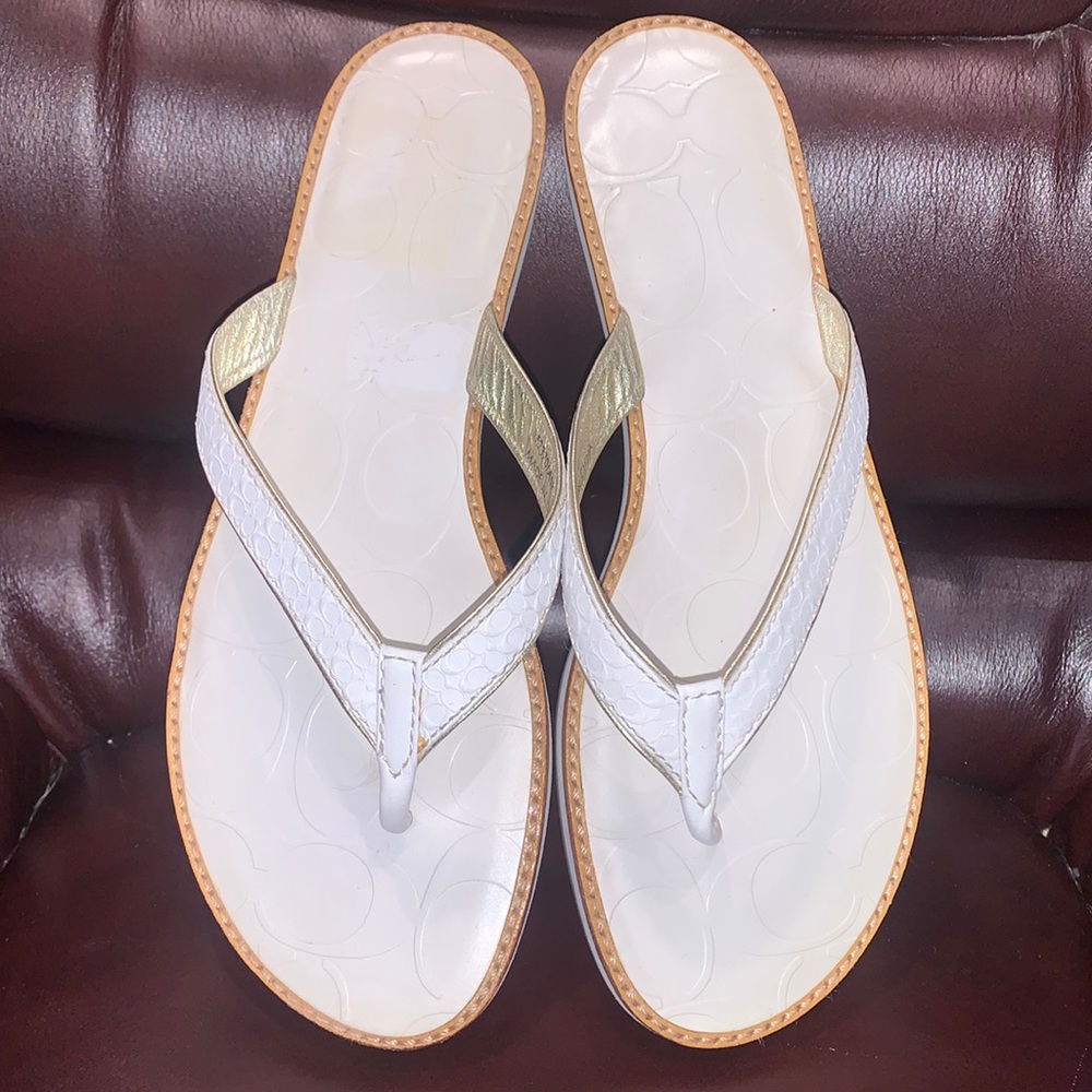 Coach “Debbie” Signature Leather Sandals